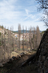 Fototapeta premium View of Bogarra village nestled in the hills of Albacete, Spain