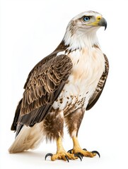 Fototapeta premium Majestic White-tailed Eagle Posed Elegantly on a White Background
