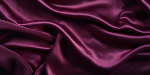 Obraz premium ワインレッドのサテンのドレープ Generative AI