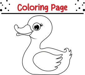 Duck coloring book page