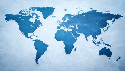 simple light blue world map on a textured white background.