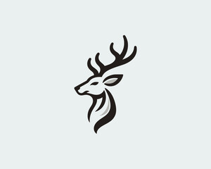 Deer logo vector template. Deer head icon illustration. Deer logo design for t-shirts