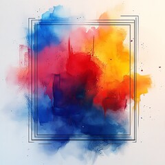 A colorful splash of paint with a white background