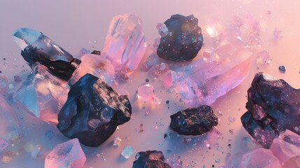 A collection of colorful rocks and crystals on a table