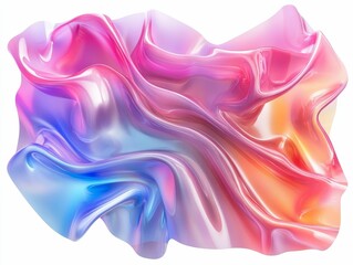 Obraz premium Abstract pastel swirl; fluid, glossy, colorful.