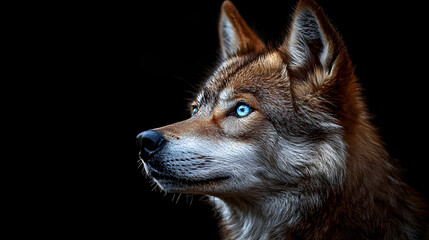 Fototapeta premium wolf, animal, dog, wild, mammal, predator, gray, grey, wildlife, nature, canine, canis lupus, fur, head, gray wolf, canis, face, portrait, coyote, carnivore, eyes, zoo, isolated, lupus, beast