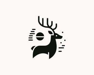 Deer logo vector template. Deer head icon illustration. Deer logo design for t-shirts