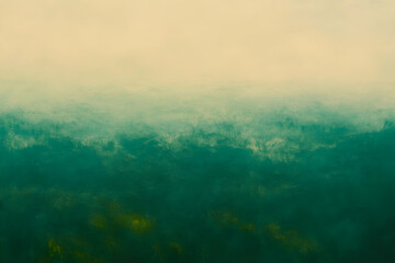 Serene Tuscan landscape featuring rolling hills, a lone red farmhouse, and a majestic mountain in the background. Perfect for travel, nature, or real estate projects.