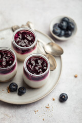 verrine cheesecake fait maison myrtille biscuit et fromage frais