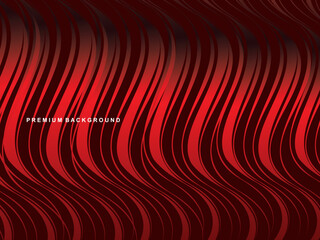 Gradient red wavy lines abstract pattern design. Vector background. Realistic 3d wallpaper with luxury flowing lines, perfect for posters, celebrations, websites, flyers, banners, apps, etc.