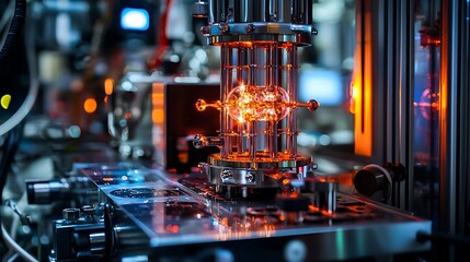 Futuristic quantum computing laboratory 