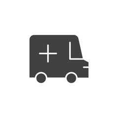 Ambulance icon flat and simple set design