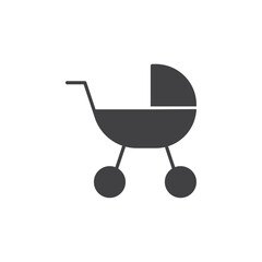 Baby carriage icon flat and simple set design