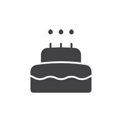 Birthday cake icon flat and simple set design