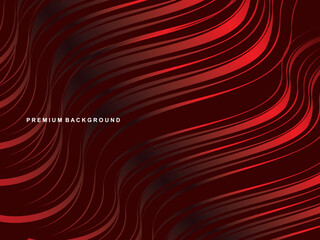 Gradient red wavy lines abstract pattern design. Vector background. Realistic 3d wallpaper with luxury flowing lines, perfect for posters, celebrations, websites, flyers, banners, apps, etc.