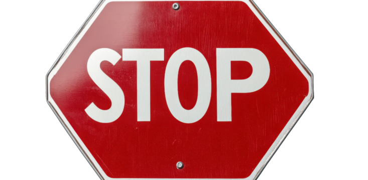 Close-up View of a Classic Octagonal Stop Sign