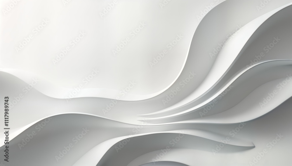 Leinwandbilder abstract 3d white curves. smooth flowing lines create dynamic shapes. modern design. minimalist styl