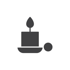 Candle icon flat and simple set design