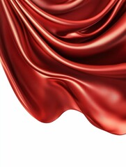 Red fabric drapes; elegant, flowing folds.