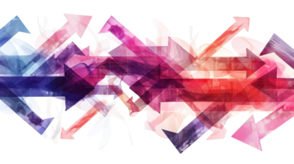 Abstract Art Background with Arrows: Pink, Purple, and Red Hues