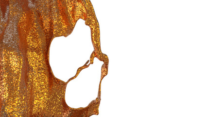 Fototapeta premium The copper liquid splash png image 3d rendering.