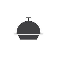 Cloche food icon flat and simple set design