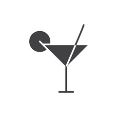 Cocktail icon flat and simple set design