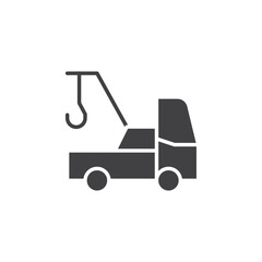 Crane truck icon flat and simple set design