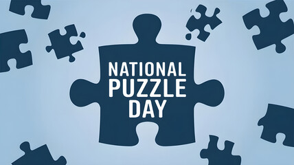 National Puzzle Day Concept Banner with Engaging Puzzle Graphics and Educational Theme.puzzle,puzzle day, jigsaw, pieces, game.