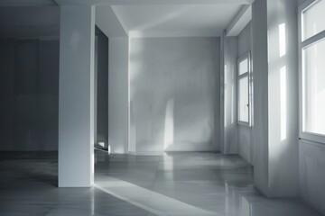 beautifully clean empty room without furniture 