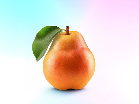 Pear; Orange pear; Pear with leaf