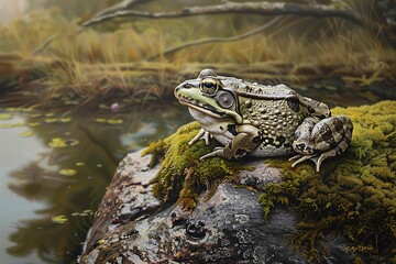 Obraz premium frog in the pond