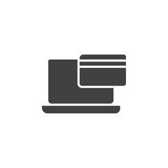 Online payment icon flat and simple set design