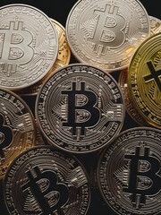 Crypto trading concept, BTC reaches 100k, vertical banner