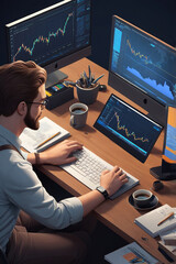 Crypto trading concept, BTC reaches 100k, vertical banner