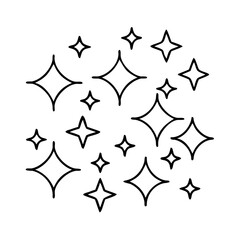 glitter icon, new year illustration, new year icon - simple black line art of glitter, symbolizing new year celebrations. new year vector.