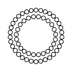 gold beads icon, new year illustration, new year icon - simple black line art of gold beads, symbolizing new year celebrations. new year vector.