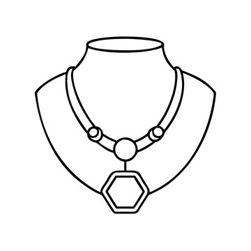 recommend clip art: gold necklace icon, new year illustration, new year icon - simple black line art of gold necklace, symbolizing new year celebrations. new year vector.