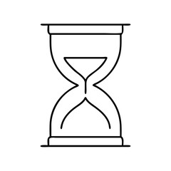 hourglass icon, new year illustration, new year icon - simple black line art of hourglass, symbolizing new year celebrations. new year vector.