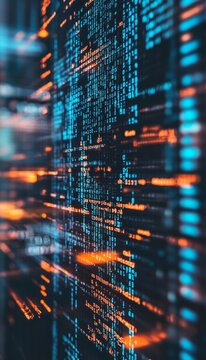 Abstract technology background featuring programming code for software development photography shot