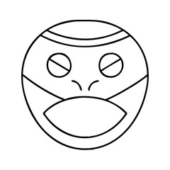 Naklejka premium mask icon, new year illustration, new year icon - simple black line art of mask, symbolizing new year celebrations. new year vector.