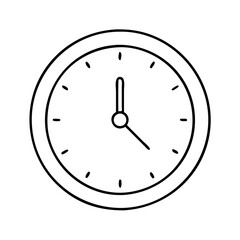 midnight clock icon, new year illustration, new year icon - simple black line art of midnight clock, symbolizing new year celebrations. new year vector.