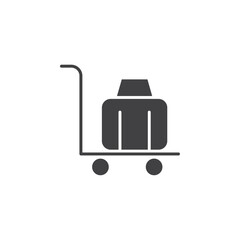 Obraz premium Suitcase transport icon flat and simple set design
