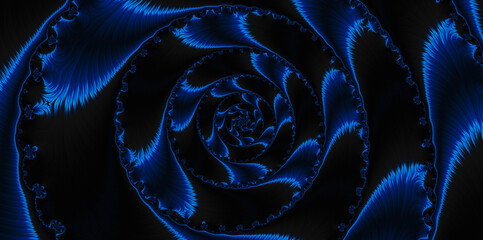 Obraz premium Blue texture abstract circle tunnel background. Big data, speed backdrop