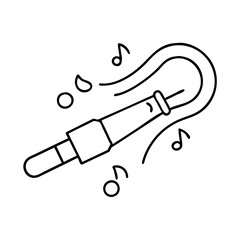 noisemaker icon, new year illustration, new year icon - simple black line art of noisemaker, symbolizing new year celebrations. new year vector.