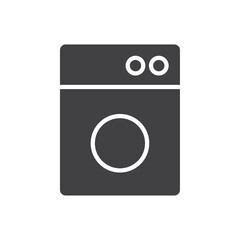 Washing machine icon flat and simple set design