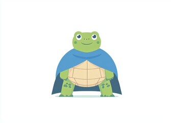 Obraz premium A cartoon illustration of a Green Turtle, depicted as an isolated image.