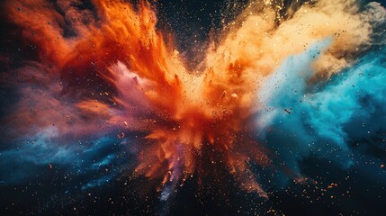Fototapeta premium Vibrant color explosion, abstract art, dynamic.