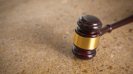 Wooden judge gavel. Law and Justice