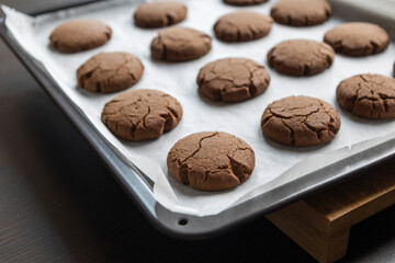 Freshly Baked Chocolate Cookies – Perfect for Christmas Close-Up